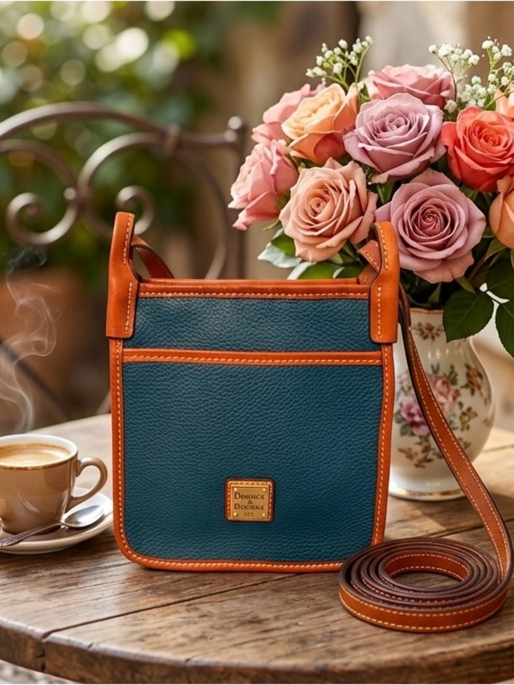 Dooney & Bourke Pebble Grain Letter Carrier Crossbody Forest Green NWT Dust Bag